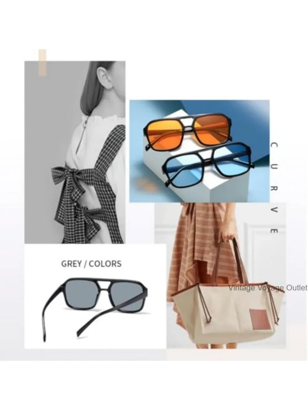 Retro 70s Square Aviator Sunglasses with UV400 Protection
